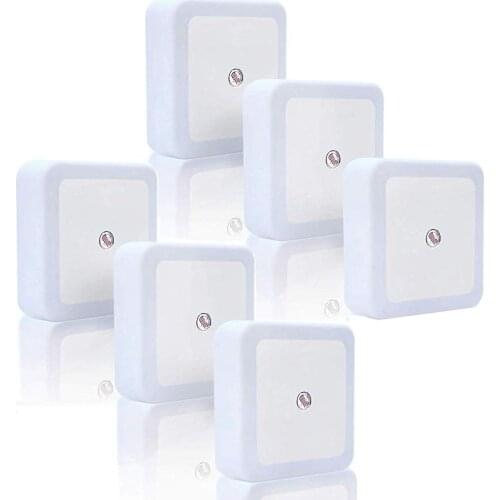 4/6/8/10/12pcs EU UK Plug Light Sensor Control Night Light Mini Novelty Square Bedroom lamp For Baby Gift Romantic Lights