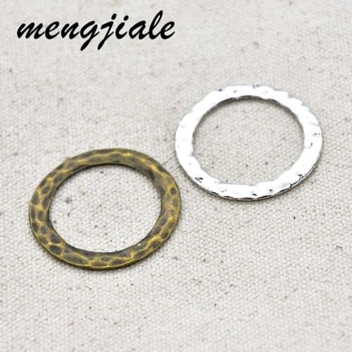 8PCS Wholesale vintage alloy charms Ring Charms Circle pendant Connectors Links charms for Jewelry Making Findings