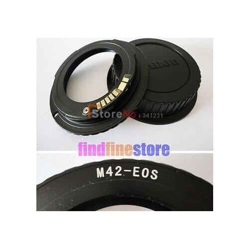 AF Confirm M42 Lens EF adapter ring For 7d 350d 500d 1000d 1100d rebel + Rear Lens Cap DSLR and Film SLR