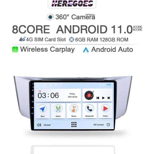 Carplay DSP Android 10.0 Car DVD Player For Lexus RX300 RX330 RX350 RX400H 2004 2005-2009 4G LTE GPS WIFI Bluetooth RDS Radio