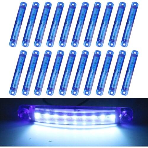 Side Marker Lights 20Pcs/set 9 LED 12-24V Lamps Tail indicators For Bus Truck Trailer Red/White/Blue/Yellow Truck Accessories