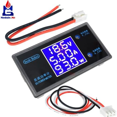 DC 0-50V 0-5A 0-250W 3 LED Digital Voltmeter Ammeter Power Meter Adjustable Voltage Current Watt Tester Detector with Cables