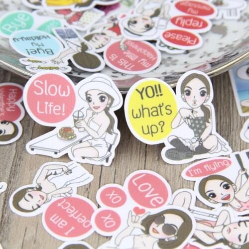 40pcs Fashion Lady OL Slow Life Girl Scrapbooking Stickers Pack for DIY Craft Decoration Phone Case Laptop Journal Book Album