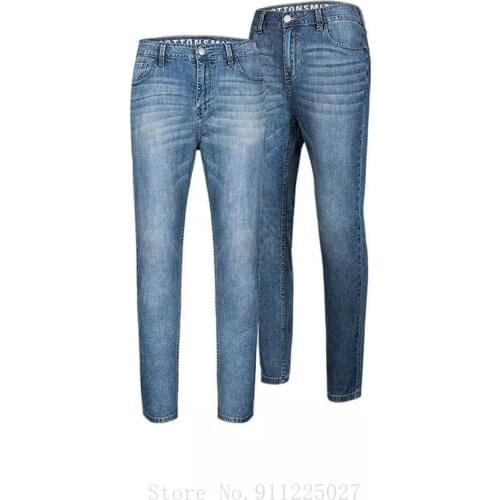 Xiaomi Cotton Smith Mens Spring/Summer Linen Lightweight Jeans Slim Stretch Cool and Breathable Comfortable Trousers