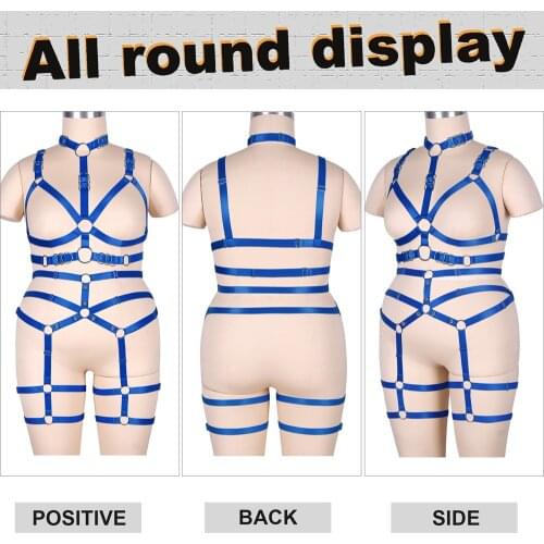 Harajuku Exotic Sets Hollow Bra Sexy Plus Size Lingerie Suspender Porn Fetish Dress Harness Fashion Dance Costume Busty Women
