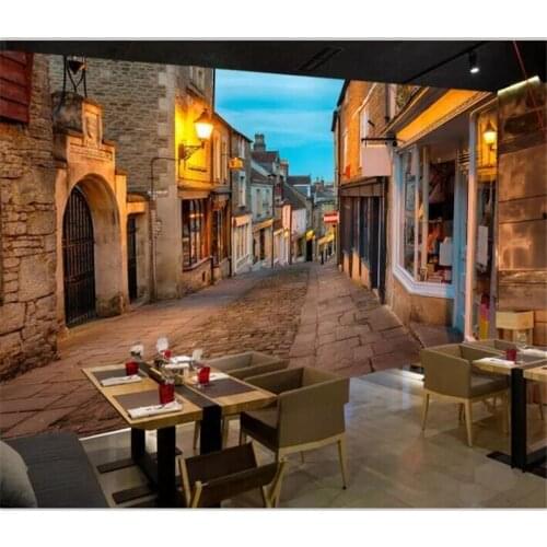 Beibehang Wallpaper murals custom home decor living room photo bedroom photos European town street landscape painting wall