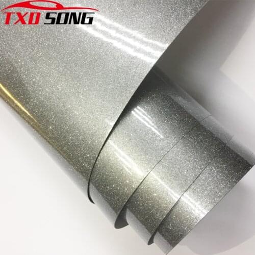 Good quality car styling High glossy silver Diamond pearl glitter wrapping vinyl film Glossy silver diamond glitter car sticker
