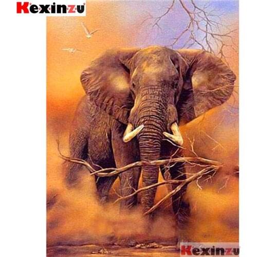 Full Square/Round 5d Diamond Painting-Wild elephant-3d Embroidery Cross Stitch Mosaic Full Picture Of Rhinestone Decor Y355664