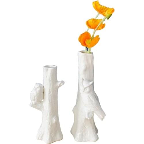 Owl Ceramic Vase Home Gardening Ornaments Garden Creative Ceramic Dry Flower Vase Home Decoration