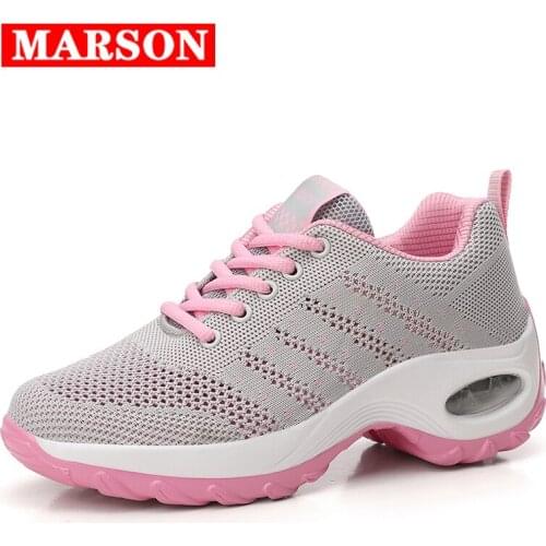 MARSON Women Sport Casual Shoes Outdoor Breathable Comfortable Ladies Shoes Lightweight Platform Sports Running Mesh Sneakers