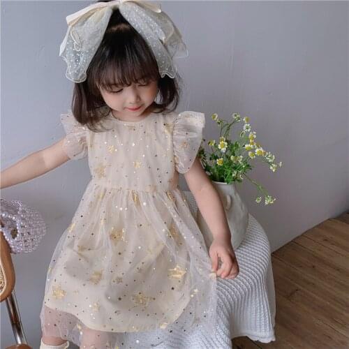 Baby Girls summer clothes love flying sleeve dress costume for toddler baby girl clothing 1 year birthday princess dresses dress