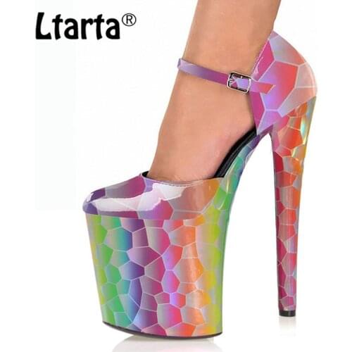 Ltarta 20cm Color Model Pole Dance High Heels Single Shoes Platform Nightclub Sexy Catwalk Large Size Womens Shoes LYP