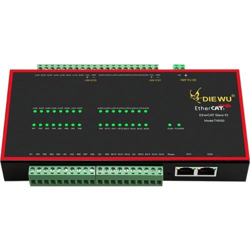 EtherCAT Slave IO Module 16 in 16 Out Module NPN Input Photoelectric Isolation