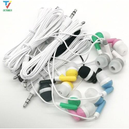 Wholesale Disposable Earphones Earbuds for Theatre Museum School Library,hotel,hospital Gift 6 Colors 1000pcs/lot