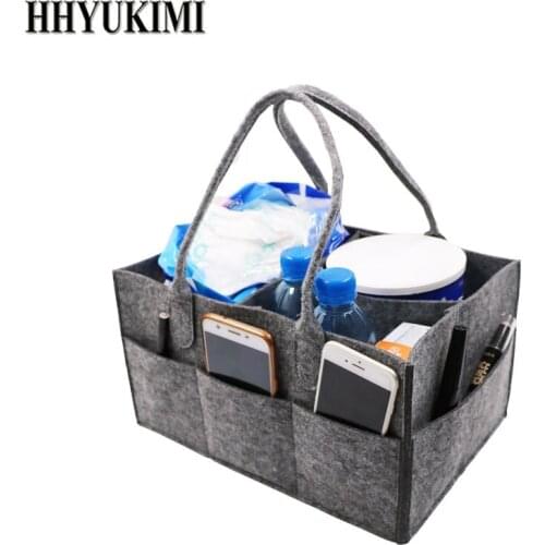 Women Makeup Organizer Felt Cloth Insert Bag Travel Multi-pockets Cosmetic Bag Multifunctional Storage Baby Diaper Wet Mommy Bag