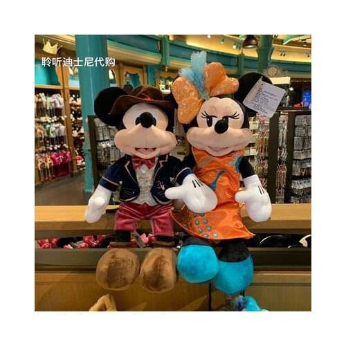 Original NEW Disneyland Phonograph Series Cute cheongsam Mickey Minnie plush doll Birthday Present For Child