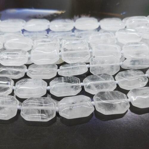 7x15x20mm Semi-precious Stone White Crystal Loose Beads Strand Tangent Angle Bead Handmade DIY Bracelet Necklace Accessories