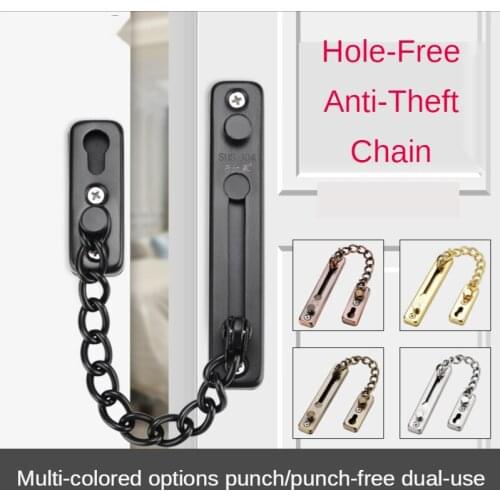 Anti theft chain door chain household door bolt door lock buckle safety lock inner buckle anti lock bolt hole free anti-theft bu