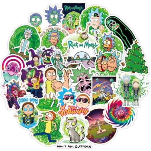 Ransitute R1068 50pcs/set Creative Stickers DIY Decorative Stickers Cartoon Style For PC Wall Notebook Phone Case Stickers