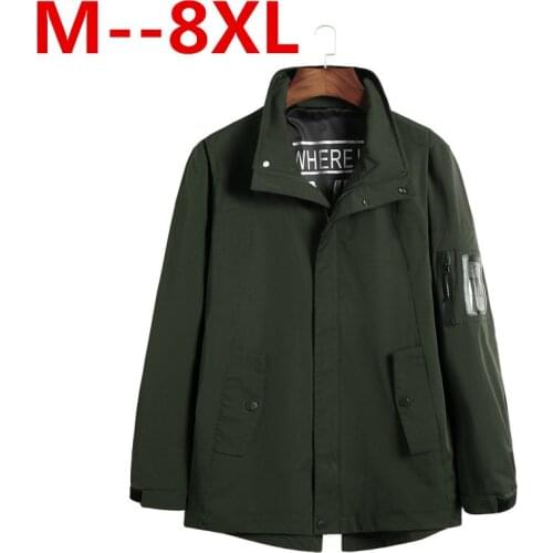 Plus size 10XL 8XL 6XL 5XL Brand New Clothing Bomber Fashion Jacket Spring Casual Manteau Homme Mens Elastic Jacket Coats