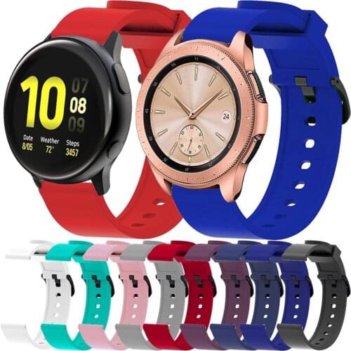 20mm Silicone Bracelet for Gear S2 Sport Strap For Samsung galaxy watch 42mm Active 2 40mm/44mm wristband Smart Watch Band Belt