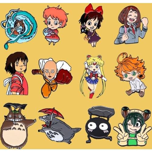 SP825 Anime Figure Collection Hard Enamel Pin and Brooches Women Lapel Pin Backpack Bags Badges Kids Gifts