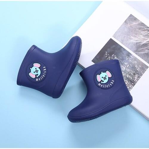 TELOTUNY Toddler Kids Baby Boys Girls Cartoon Rubber Waterproof Non-slip High Tube Mid-Calf Crew Rain Shoes Rain Boots 2021