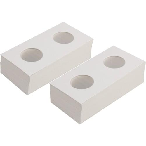 Pack of 100 Cardboard Coin Holder Collection Cover Coin Storage Mylar Collection Supply 35/26.5mm White