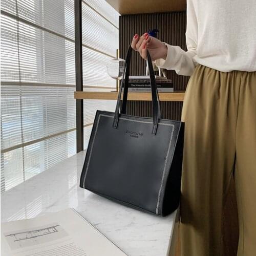 Womens Bag Large Capacity Bag New Fashion Trend 2021 Popular Single Shoulder Bag Tote Bag Portable Shopping Bag Black