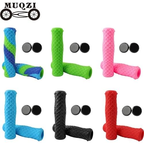 MUQZI 1Pair Bike Handlebar Grips Silicone Handlebar Cover Grips Lock On MTB Road Folding Bike Non-Slip Wear-Resistant Damping