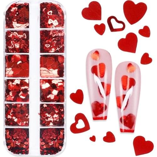 12 Grid/Set holographic Butterfly Sequins Nail Art Glitter Slices Flakes 3D Mixed Color Sparkly Gel Polish Manicure Decorations