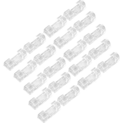 20Pcs Self Stick Wire Cable Cord Clips Clamp Table Wall Tidy Organizer Holder 270B