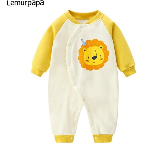 2021 Baby Clothes Rompers Onesie Infant Jumpsuits Boys Girls Long Sleeve Autumn Costume Newborn Cotton Lion Cute Baby Romper