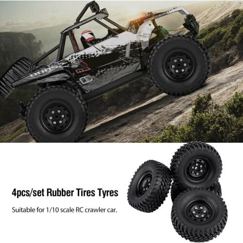 4 PCS RC Tires (Including 4 Hubs) For 1/10 Scale RC Crawler Car RC Tire Wheel Tyre Rubber Tires For Model