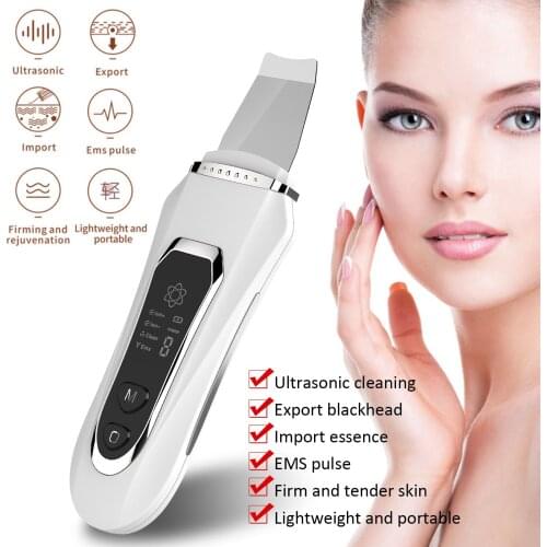4 in 1 Ultrasonic Skin Scrubber Deep Face Cleaning Machine Peeling Shovel Facial Pore Cleaner Face Skin Scrubber Lift Machine
