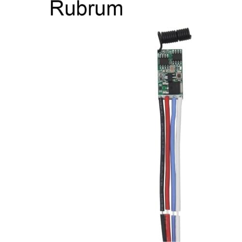 Rubrum 433 MHz Wireless Remote Control Switch Micro Mini DC 3.7V 4.5V 5V 6V 7.4V 9V 12V 24V 1CH Power LED Light Switch Receiver
