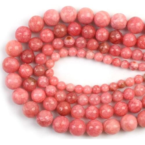 Natural Stone Beads Argentina Red Round Loose Spacer Beads 15''6/8/10/12mm For Jewelry Making DIY Bracelet Ear Studs Accessories