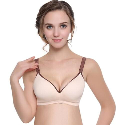 Nursing bra cotton pregnant underwear bra gathered no steel ring breastfeeding breastfeeding anti-sagging postpartum bra