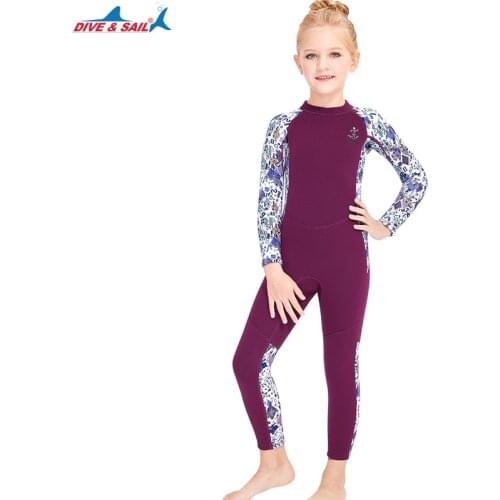 ChildrenS One-Piece Wetsuit Wetsuit Boy Neoprene Snorkeling Surf Girl Warm Long-Sleeved Anti-Ultraviolet Swimsuit