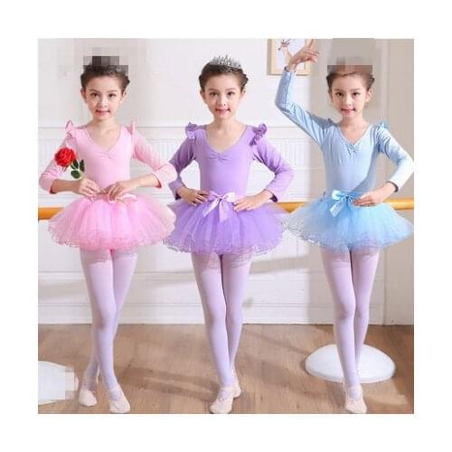 Girls Ballet Dance Wear Dress Kids Cotton Lycra Tutu Ballet Skirt Children Gymnastics Leotard Beautiful Costume Christmas Gift