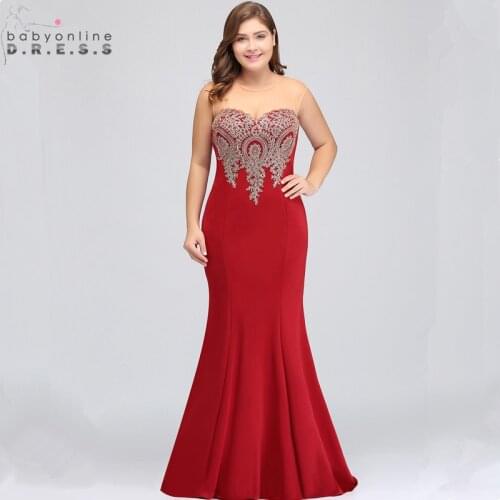 Robe de Soiree Plus Size Mermaid Lace Long Evening Dress Sexy Transparent Back Evening Gown Vestido de Festa Longo