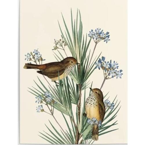 HD Printed Sparrow Bird Canvas Painting Wall Art Natural Plants Pictures Home Decoration Module Vintage Poster For Living Room
