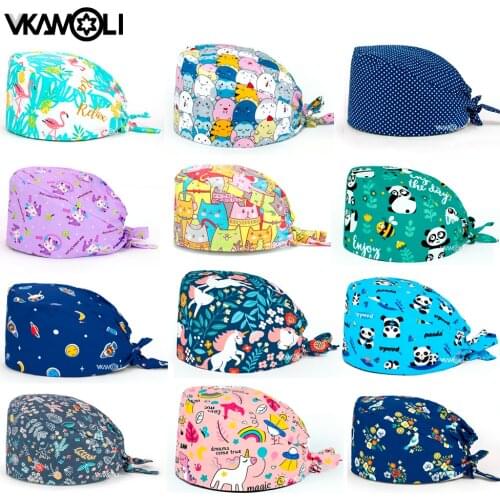 Scrubs caps Pet shop hats Cleaning cap Wholesale prices cotton High Quality pet grooming nursing work hats
