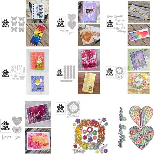 Bunny Flower Butterfly Heart Birthday Phrases Metal Cutting Dies Crafts Card Album Making DIY Scrapbooking Stencil New 2021
