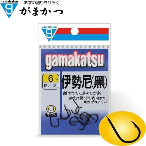 High Quality Japan Gamakatsu Black Barbed Hooks High Carbon Steel Hooks Super Wearable Sharp Anti-corrosion Carp Fish Hooks