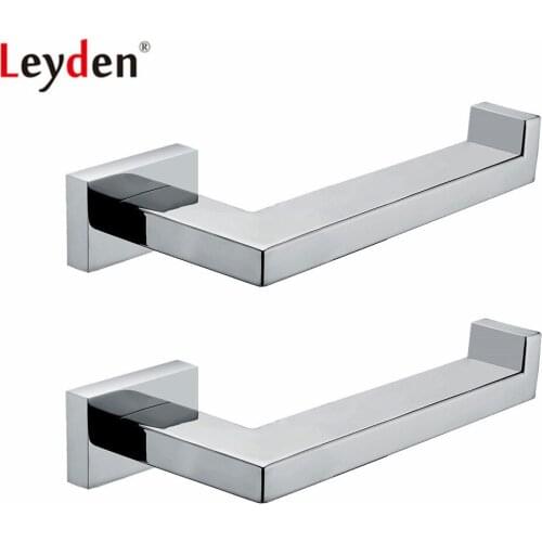 Leyden Silver Bathroom Accessories Set Chrome 304 Stainless Steel 2pcs Toilet Paper Holder Tissue Holder Roll Paper Holder
