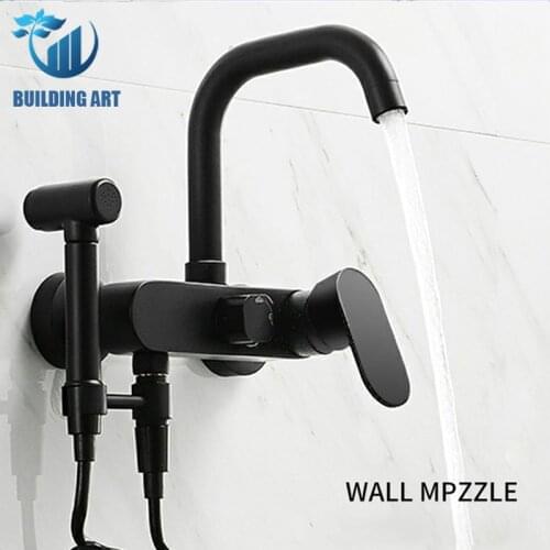 Wall Mount Folding Kitchen Faucets Kitchen Taps Sink Mixer Rotate Kitchen Basin Faucet Bidet Faucet Hot Cold Mixer Shower Mode