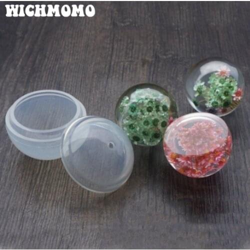 New 1PCS 60mm Round Sphere Craft DIY Transparent UV Resin Liquid Silicone Combination Molds for DIY Making Finding Accessories