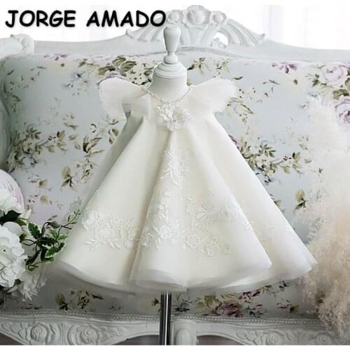 2021 New Spring Teenager Girls Dress Sleeveless Back Bow White Princess Dresses Piano Performance Flowers Girl for Weddings E01