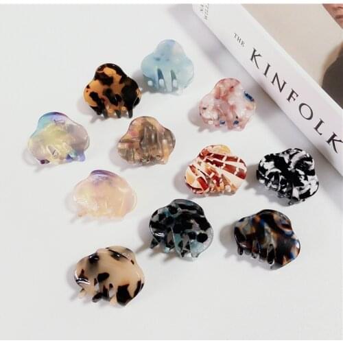 New Ins Acetate Mini Hair Claw Pastel Color Tortoise Shell Geometric ClawClip Small Size Big Clamps Grab Women Hair Accessories